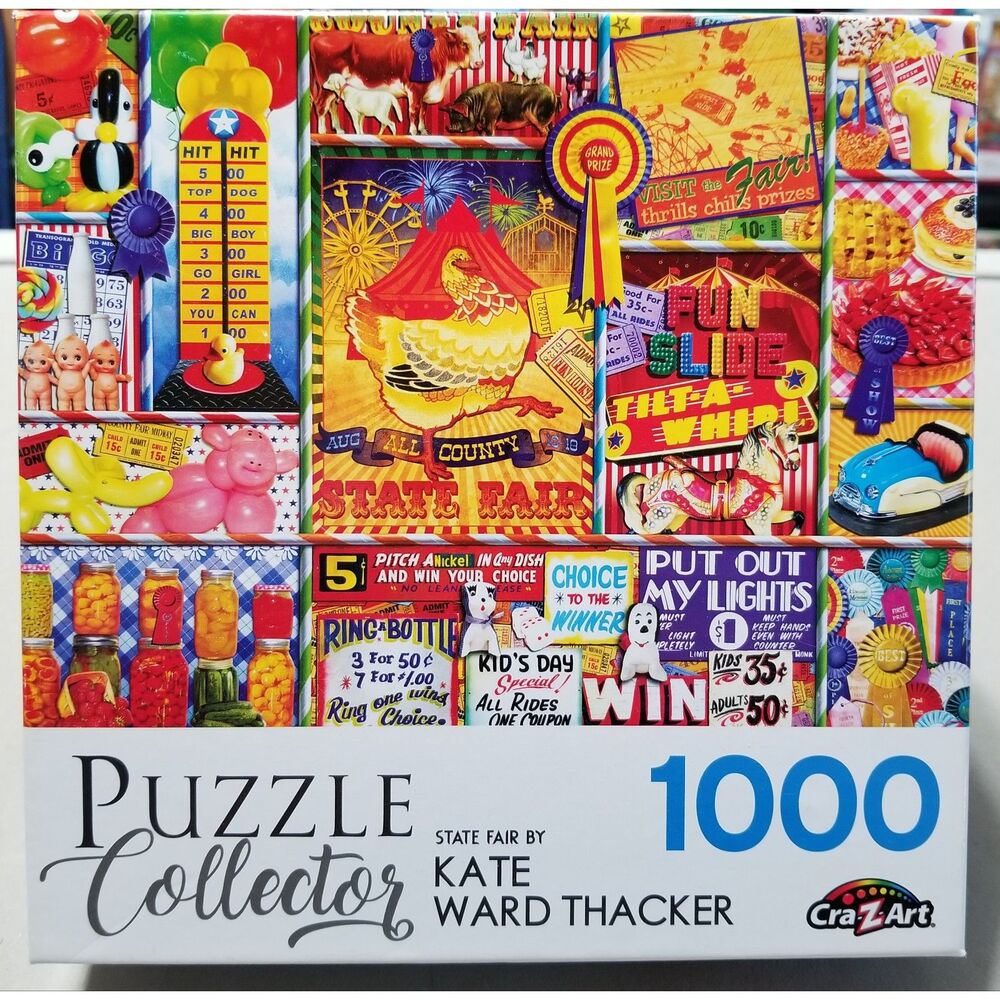 CraZArt Puzzle Collector State Fair 1000pc Kate Ward Thacker Complete Preowned